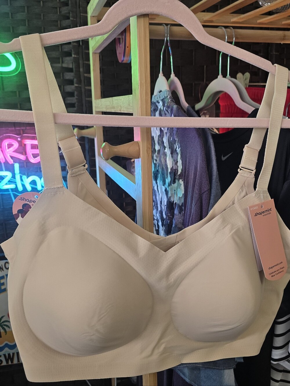 Shapermint Seamless Wireless Bra in Light Beige